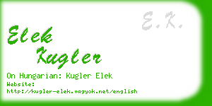 elek kugler business card